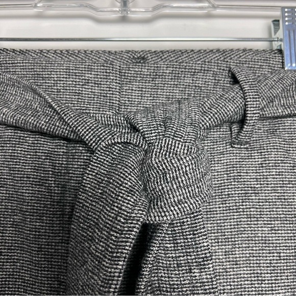 Aritzia Wilfred Jallade Wool Blend Gray Tweed Tie Belt Straight Leg Trousers 2 - Picture 5 of 16
